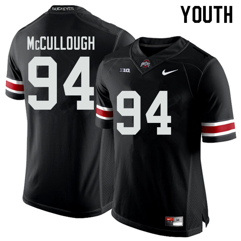 Ohio State Buckeyes Roen McCullough Youth #94 Black Authentic Stitched College Football Jersey